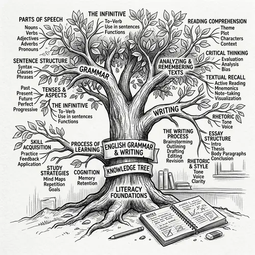 English Grammar and Writing - Knowledge Tree Sketch