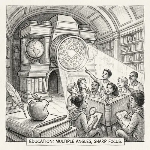 Aesthetic Educational Scene - Camera Symbolizing Teaching Elements