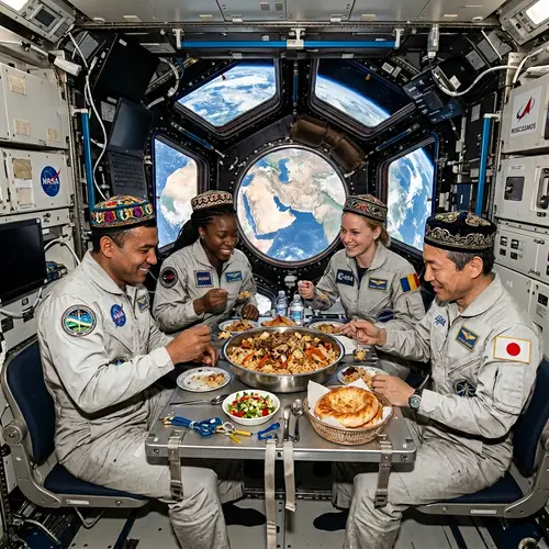 Astronauts Enjoying Uzbek Plov in Space | ISS Mealtime