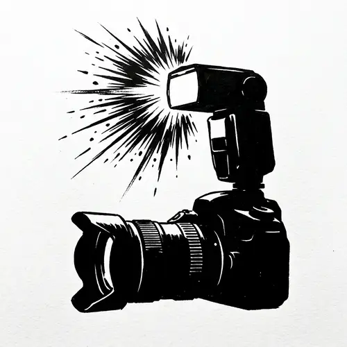 Silhouette Camera Flash Drawing