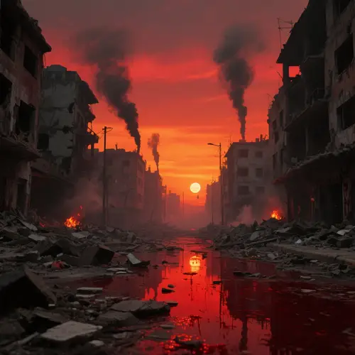 War-Torn Urban Landscape: A Haunting Vision