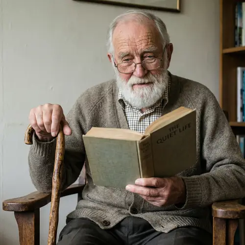 Elderly Man with Wise Eyes, Full White Beard