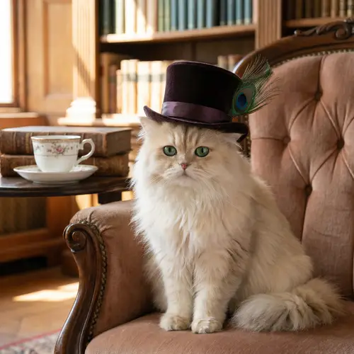 Elegant Cat with Stylish Hat
