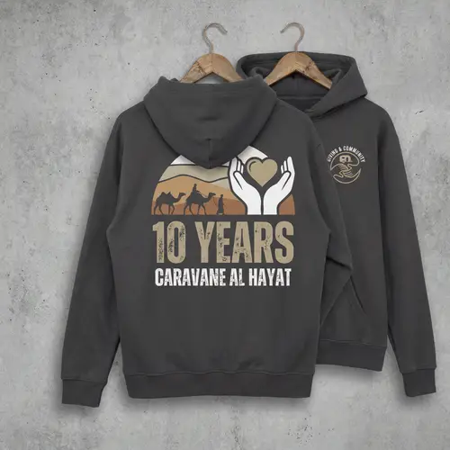 Trendy Hoodie Design for Caravane Al Hayat's 10th Anniversary