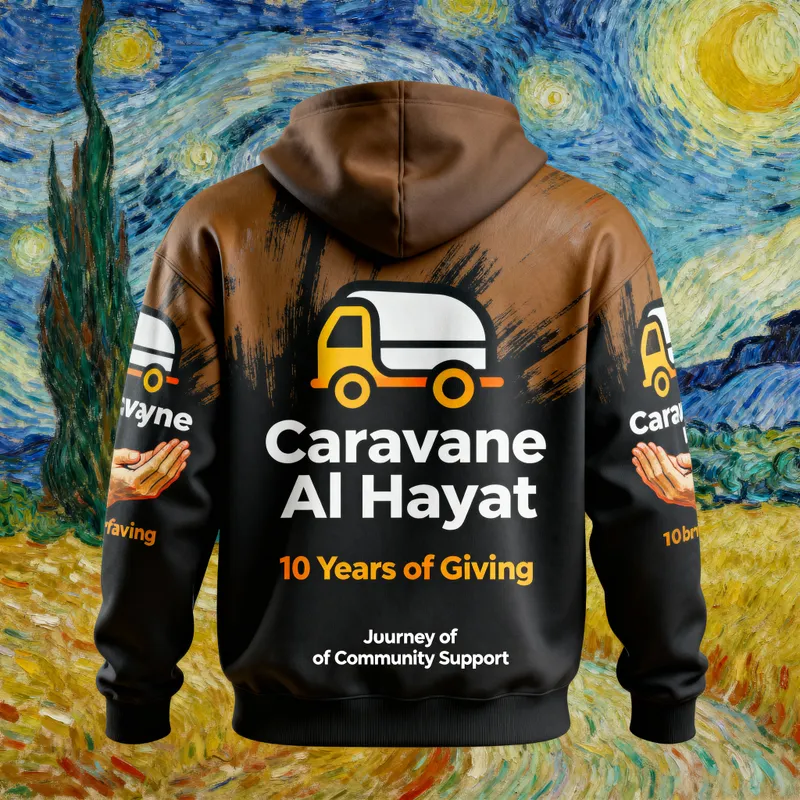 Trendy Hoodie Design for Caravane Al Hayat's 10th Anniversary