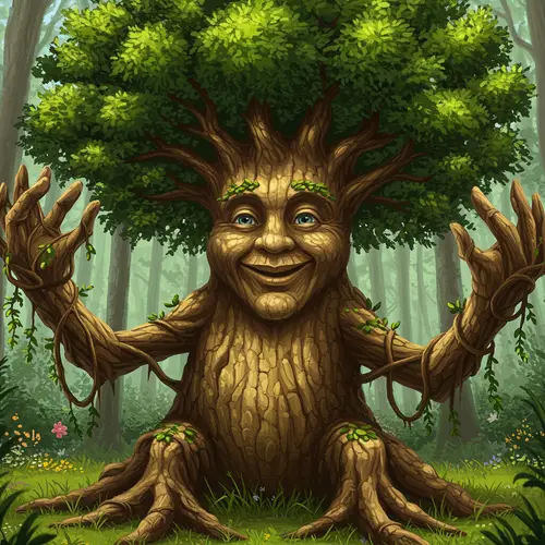 Kind Tree with Expressive Face and Lush Detail
