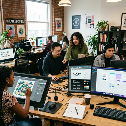 Digital Technology in Graphic Design | Workspace Scene