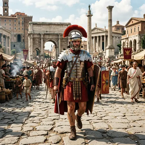 Ancient Roman Centurion in Full Armor
