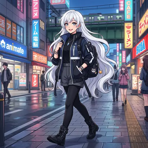 Anime Woman with White Hair - Stunning Character Design
