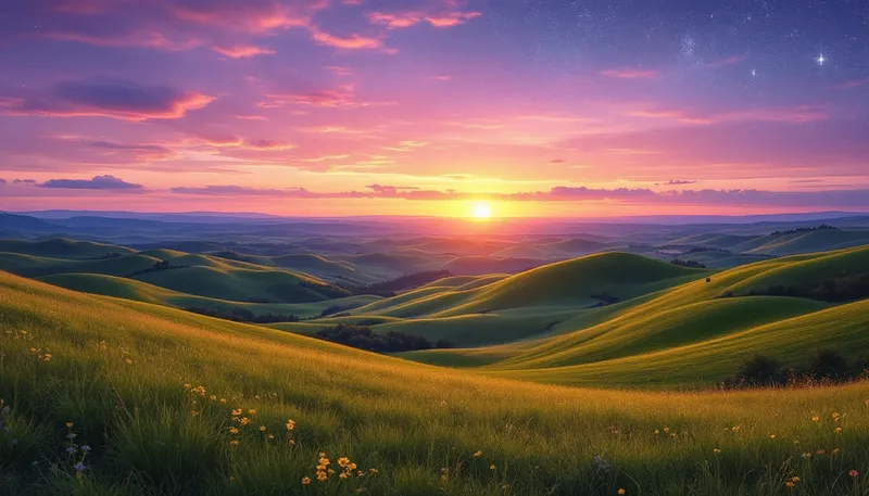 Breathtaking Twilight Sky: A Magical Evening Scene Breathtaking Twilight Sky: A Magical Evening Scene