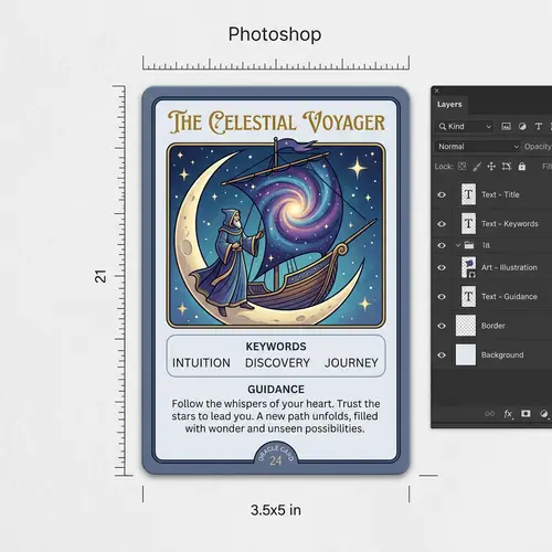 Premium Oracle Card Prototype for Photoshop