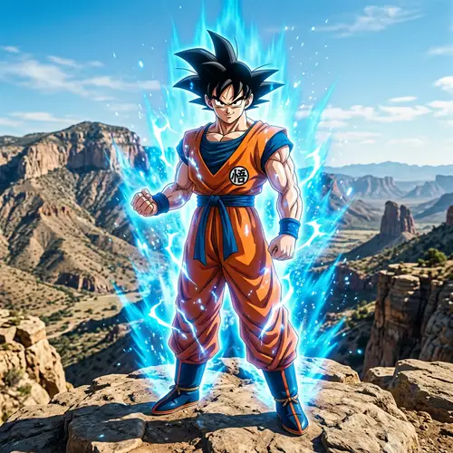 Muscular Character with Spiky Black Hair | Powerful Aura