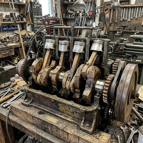 Wooden Crankshaft Symbolizing Clumsiness