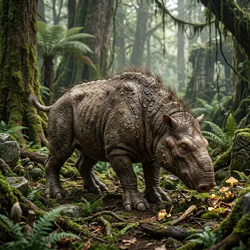 Unique Creature with Hooved Feet and Blunt Snout