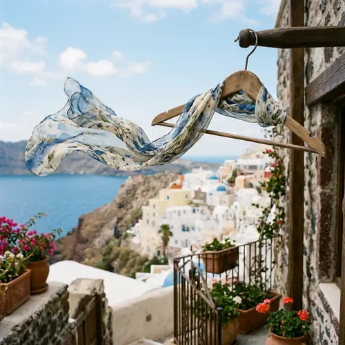 Light Scarf Fluttering on a Hanger