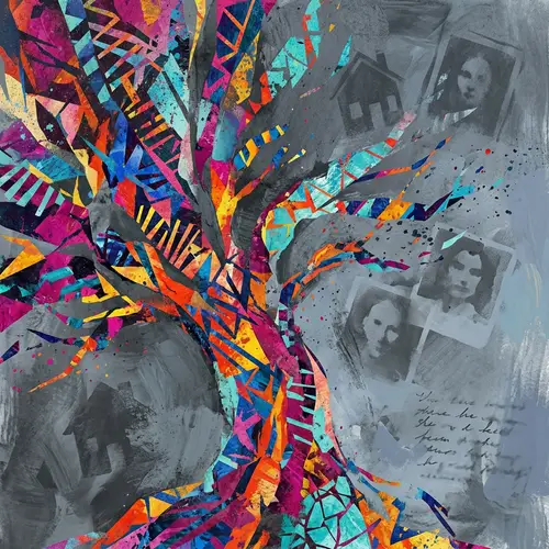 Colorful Abstract Representation of Alzheimer's Disease