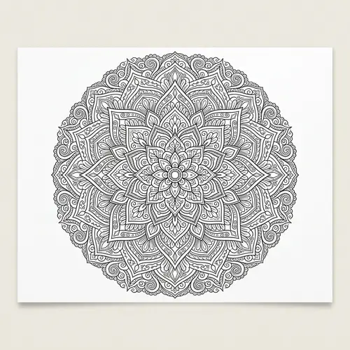 Intricate Mandala Design for Calming Coloring Experience