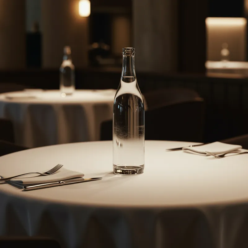 Bottle on Restaurant Table - Elegant Dining