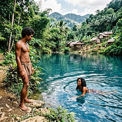 Aeta Village in the Philippines: Native Man Sees Lady Swimming