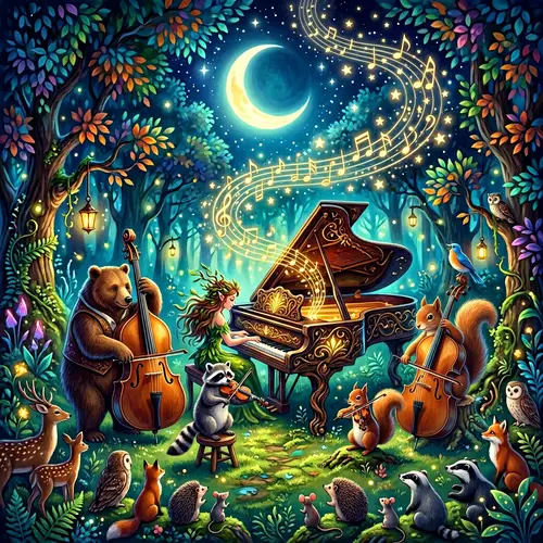 Fantastical Musical Story: Enchanted Piano in Mystic Forest