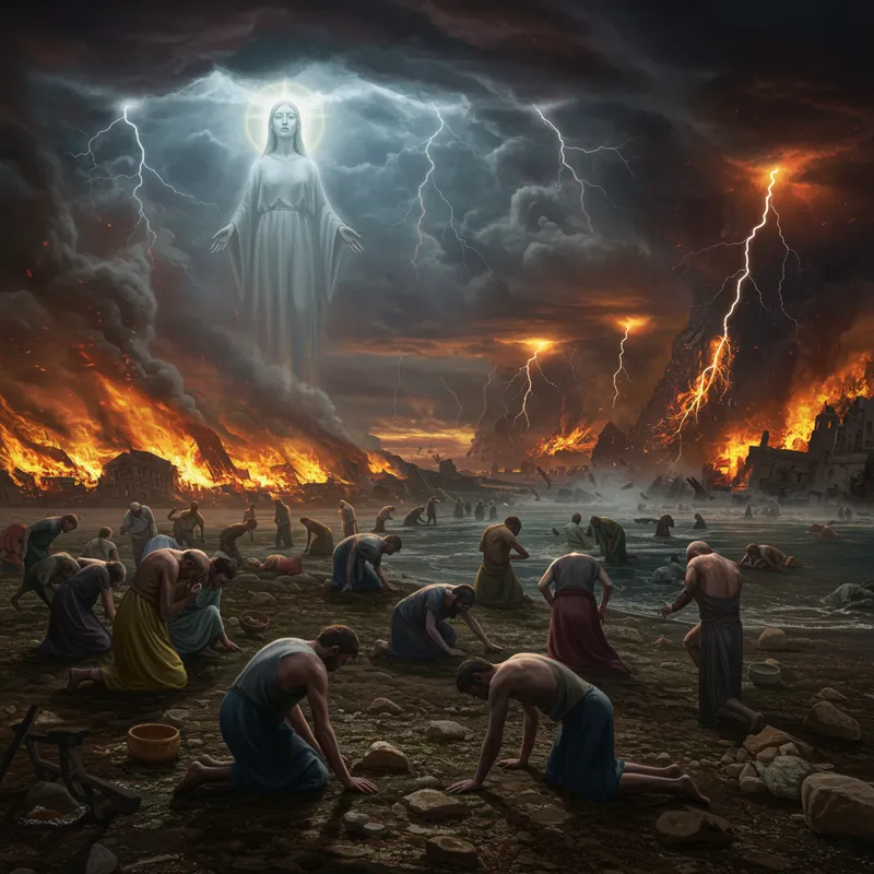 Apocalyptic Judgment Day Scene: A Dramatic Depiction Apocalyptic Judgment Day Scene: A Dramatic Depiction