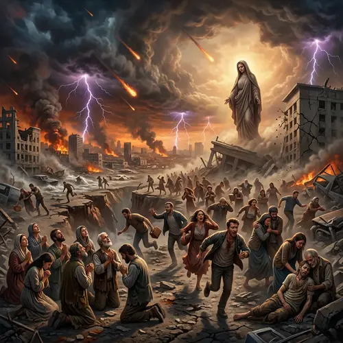 Apocalyptic Judgment Day Scene: A Dramatic Depiction