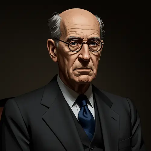 Stylized Portrait of Hyman Minsky: Mid-20th Century Economist