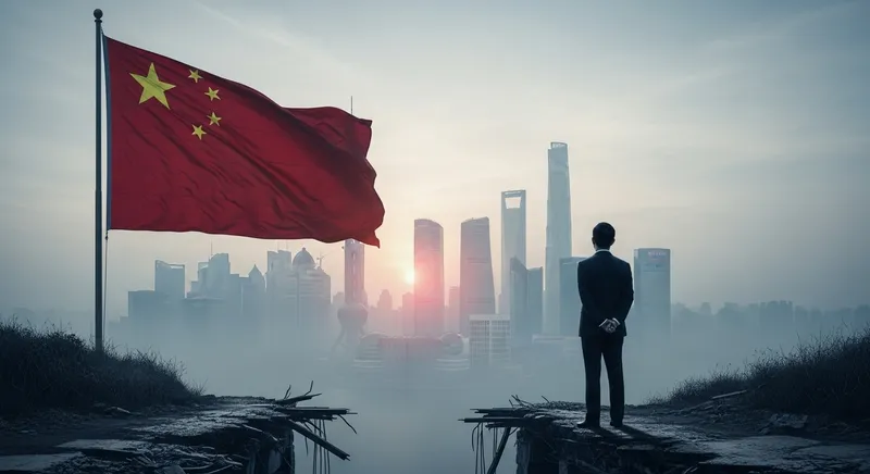 Dramatic Sunset over Chinese Skyline