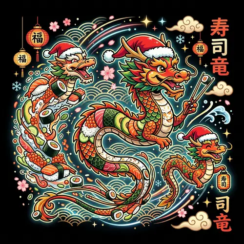 Sushi Dragon Transformations: Japanese Folklore & Holiday Cheer