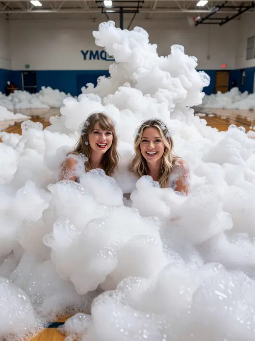 Taylor Swift and Hilary Duff Foam Party Fun
