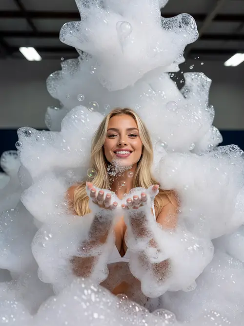 Fun Foam Party Photoshoot: Playful & Flirty