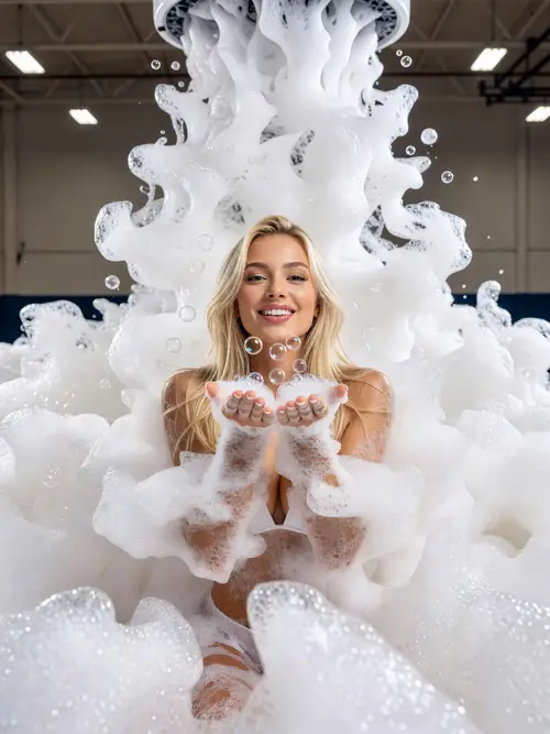 Foam Party Photoshoot: Flirty Fun & Bubbles