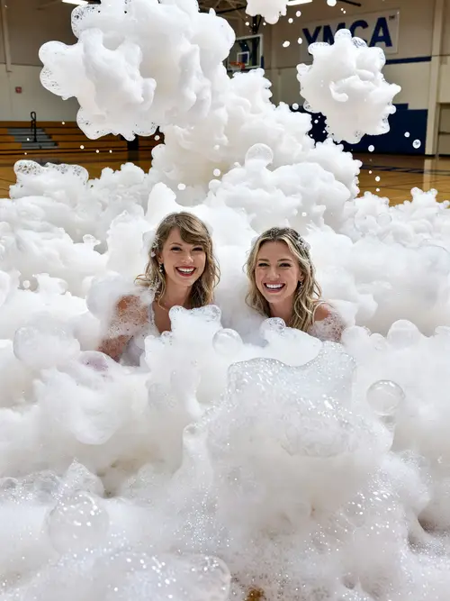 Taylor Swift & Hilary Duff at Epic Foam Party