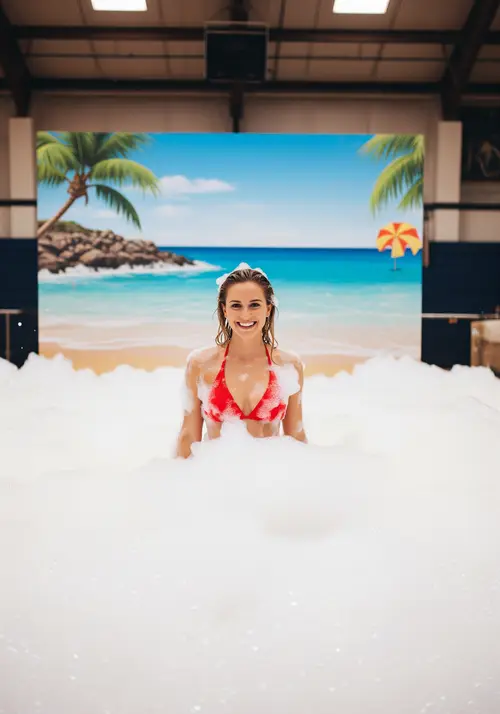 Sydney Sweeney's Beach-Themed Foam Party Photoshoot