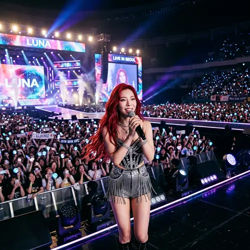 K-Pop Star with Long Red Hair Captivates Audience