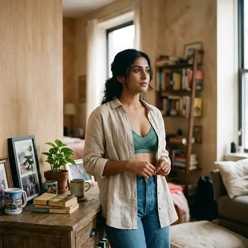 Confident South Asian Woman in Tasteful Bra | Ambitious Pose