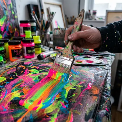 Vibrant Neon Color Paintbrush - Art Essentials