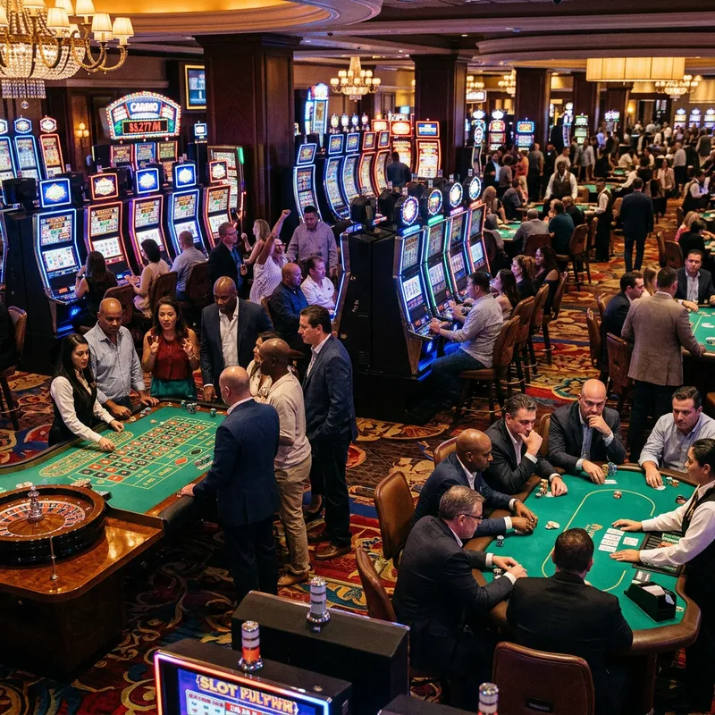 Diverse Casino Scene with Thrilling Games | Multicultural Gamers
