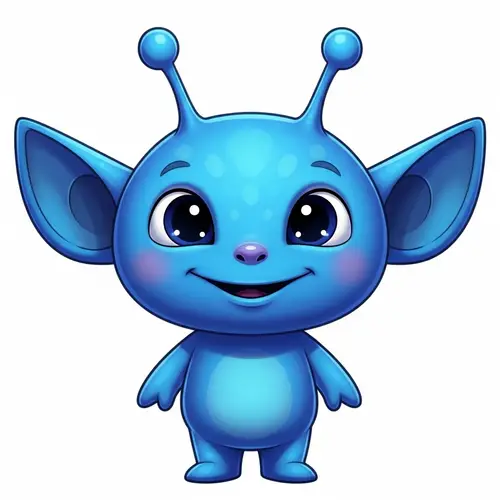 Friendly Blue Alien Mascot for Your Classroom