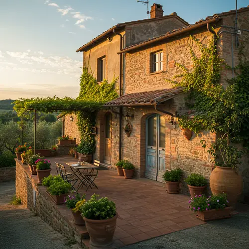 Charming Two-Bedroom Italian House with Tile Roof