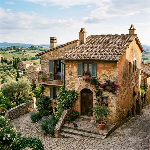 Charming Two-Bedroom Italian House with Tile Roof