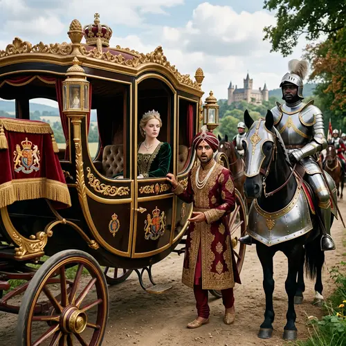 Caucasian Princess Rejecting South Asian Prince | Medieval Scene