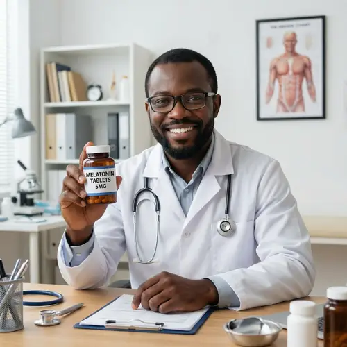 Smiling Doctor with Melatonin: Your Sleep Expert
