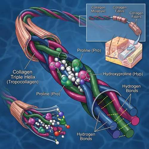 Detailed Visualization of Collagen - Protein Structure Display