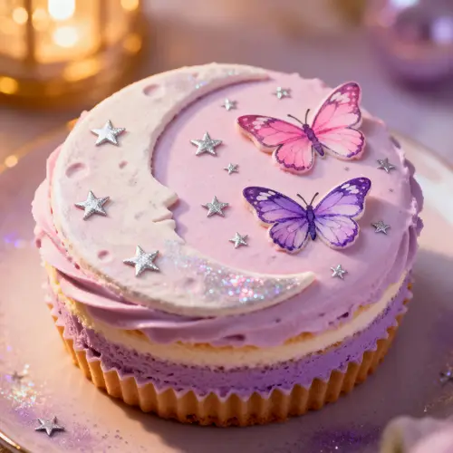 Moon Shaped Cupcake Cake - Purple & Pink Delight