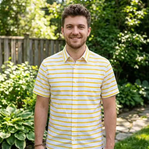 White Shirt with Yellow Stripes - Stylish and Chic