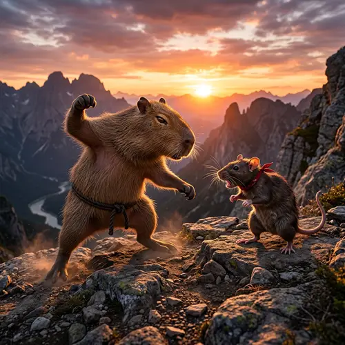 Capybara vs Rat: Epic Kung-Fu Showdown