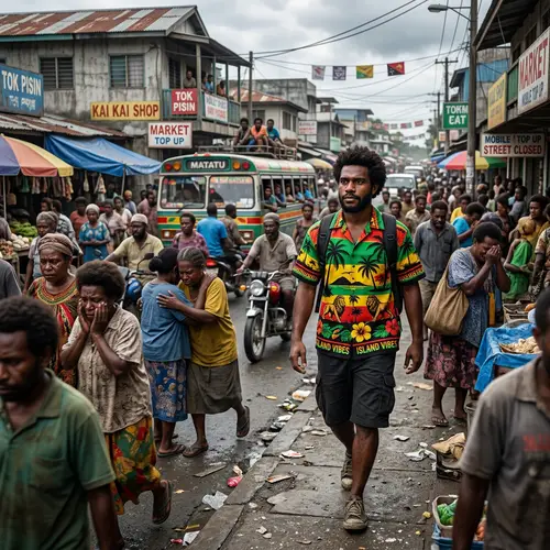 Melanesian Style in a Busy City