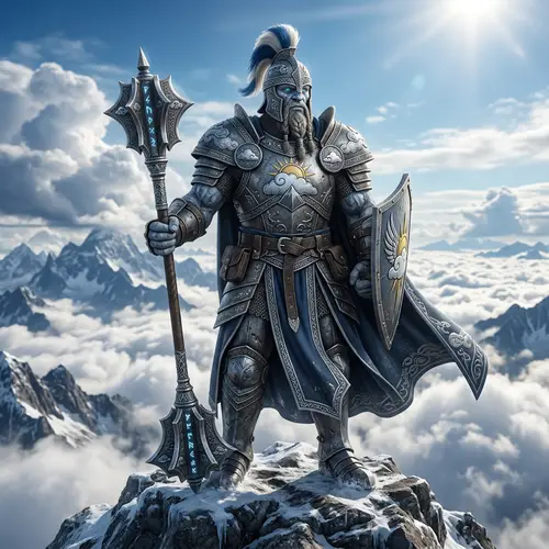 Cloud Giant Goliath Cleric in Plate Armor