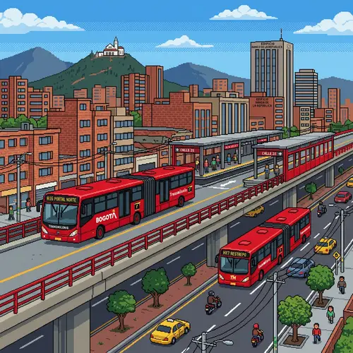 Pixel Art of Bogotá Transmilenio